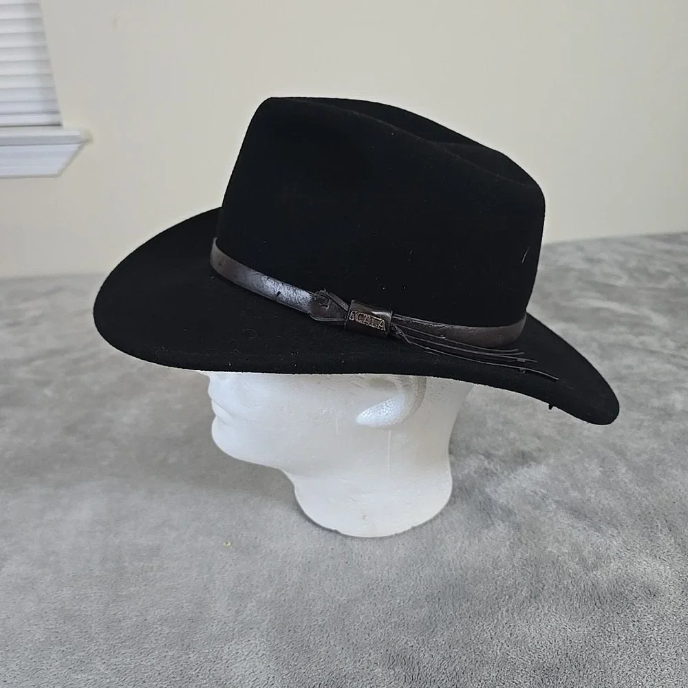 Scala‎ Hat Mens Medium Black Classic 100% Wool Fedora Extra Nice Dorfman